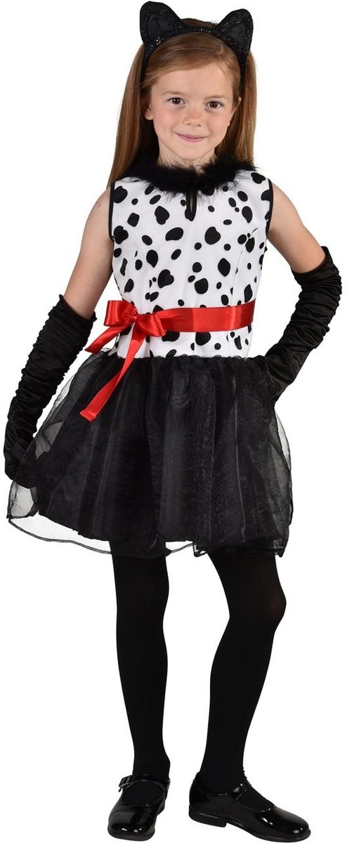 Hond & Dalmatier Kostuum | 101 Dalmatier Disney Hond | Meisje | Maat 128 | Carnaval kostuum | Verkleedkleding